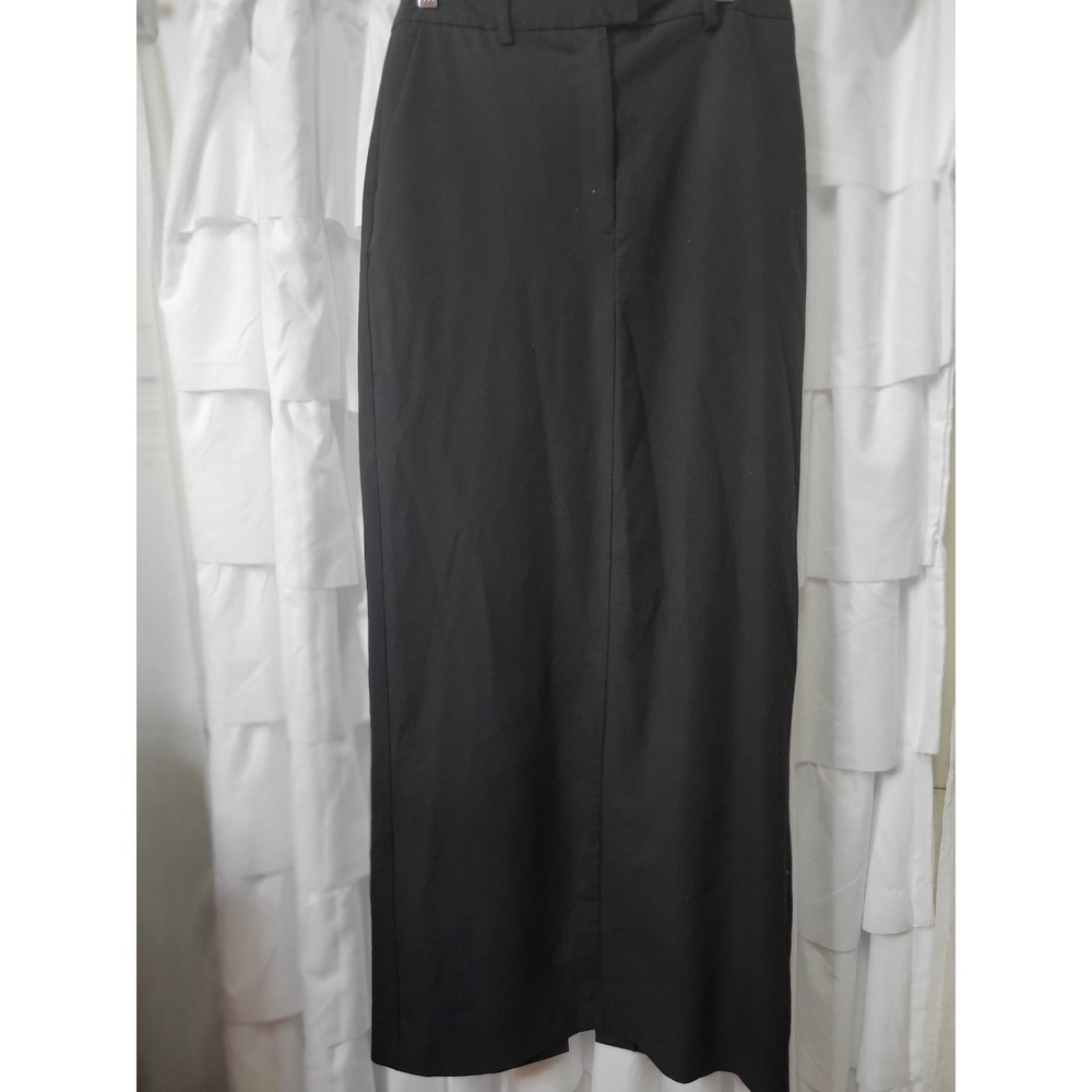 Black Maxi Column Skirt High Waist Back Slit Professional  Wear Dress Skirt 1407